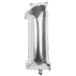 Foliová číslice 1 stříbrná -86 cm